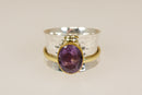 A Bold Silver & Amethyst Spinner Ring