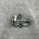 19th Century Silver Lava Cameo and marcasite brooch
