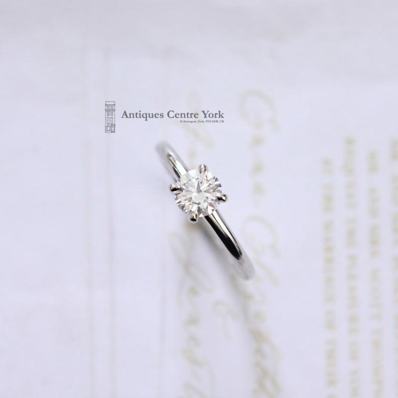 Platinum Certified Brilliant Cut Diamond 0.63ct D Colour Solitaire