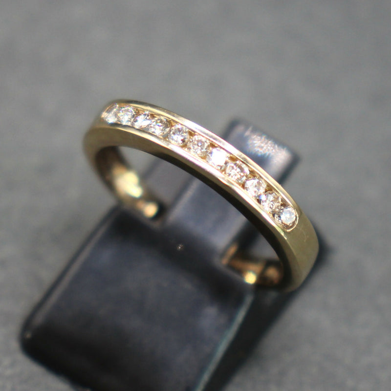 9ct gold 11 stone diamond half eternity ring