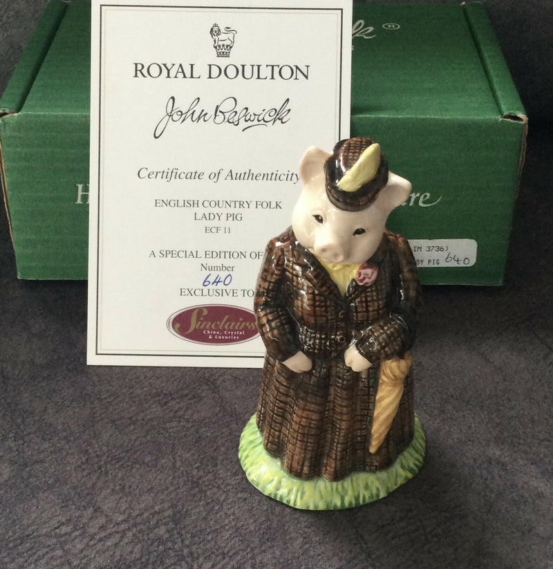 Beswick Lady Pig figure Beswick Limited Edition figurine Beswick Pig figurine ECF11 Beswick Sinclairs