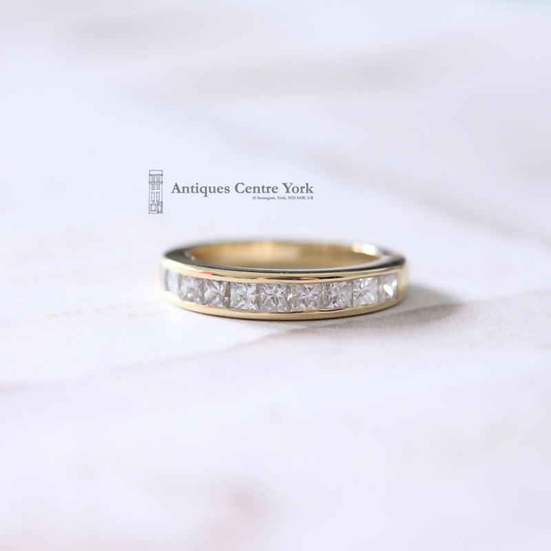 18ct Princess-Cut Diamond 1.00ct Half Eternity Ring