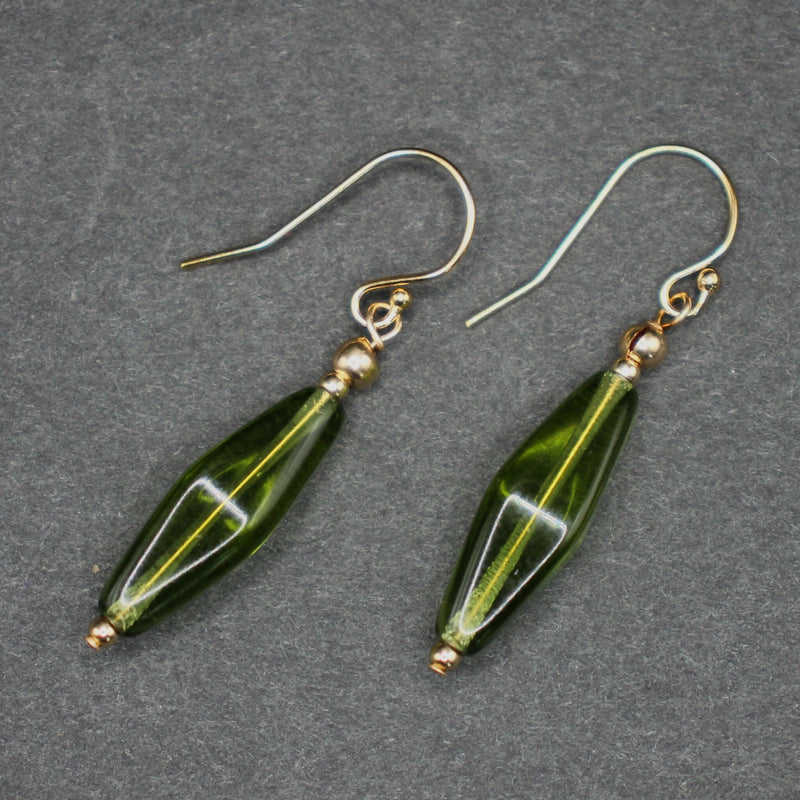 Bridget: Olivine aaa crystal drop earrings