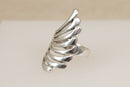 Large Sterling Silver Abstract Fan Statement Ring