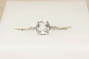 Edwardian Silver & Rock Crystal Bar Brooch