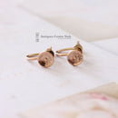 Pair Antique 15ct Gold Earring Fittings by Child & Child