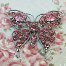 1920's Style Czechoslovakian Rhinestone Butterfly Brooch