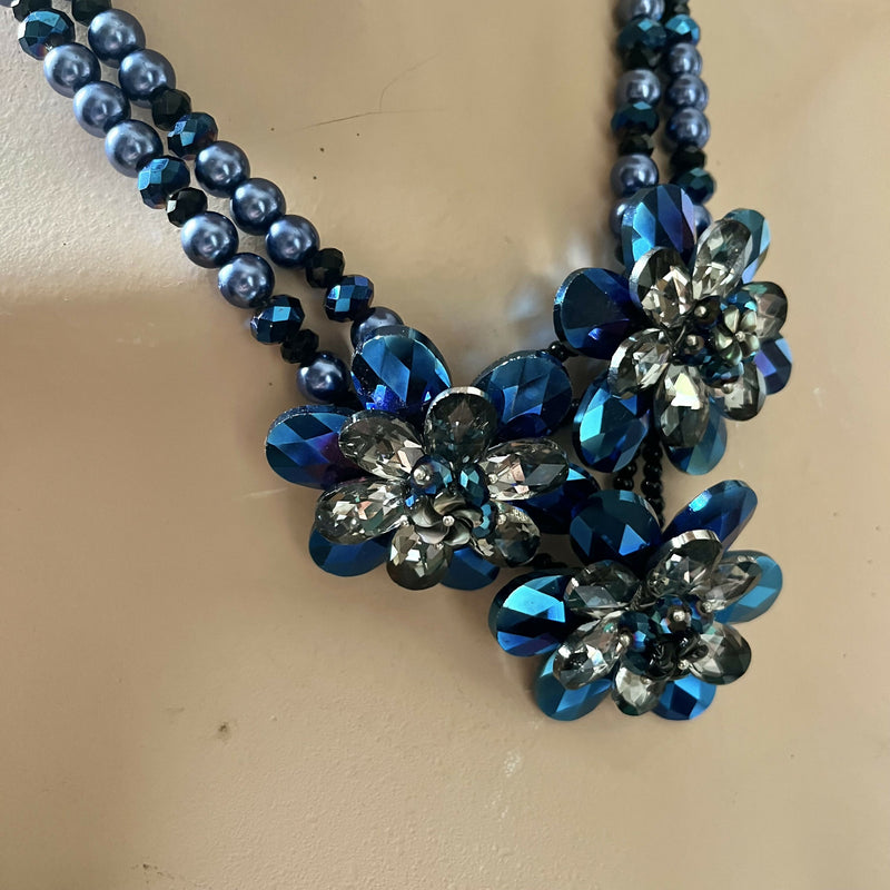 Butler and Wilson Necklace Dark Blue Signed Statement Piece