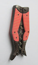 Antique Edwardian c.1900's Ladies Legs Pocket Corkscrew/Pink Stripes
