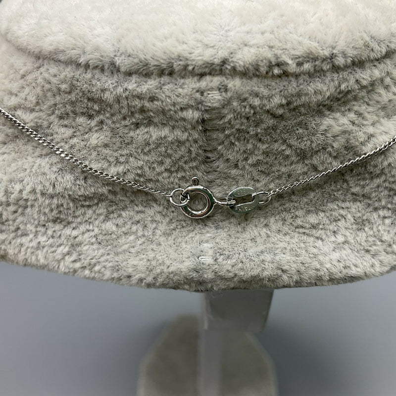 Silver and CZ cat & moon pendant