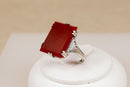 Stunning Art Deco Sterling Silver & Carnelian Ring