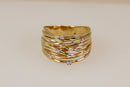 Amazing 9ct Gold & Diamond ‘Brutalist’ Style Statement Ring – Size W