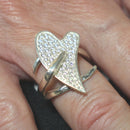 Jake: CZ set silver heart ring