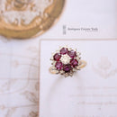Vintage 18ct Ruby & Diamond Cluster Ring
