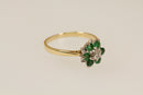18ct Gold Emeral & Diamond ‘Daisy’ Ring