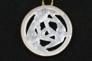 Classic Lalique Hirondelles Three Swallows Crystal Pendant – Vermeil Gold on Silver