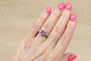 Silver Amethyst Colour Heart Ring