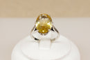 Beautiful Vintage Silver & Lemon Citrine Solitaire Ring – Circa 1940s