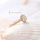 18ct Champagne Coloured Cushion Cut Diamond Cluster 1.62cts