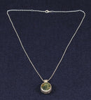 Vintage Silver Double-Sided Agate Pendant & Adjustable Silver Chain, Sheffield 1978