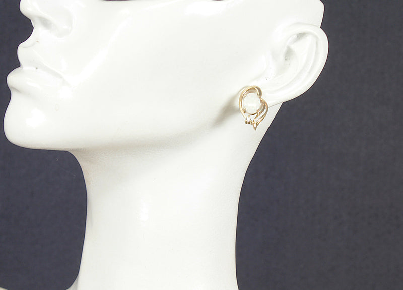 9ct Gold & Fire Opal Earrings
