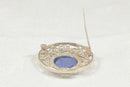 Impressive Sterling Silver & Lapis Lazuli Celtic Style Brooch
