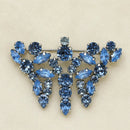 Vintage Blue Glass Butterfly Brooch