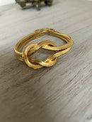 Vintage Christian Dior Gold-Plated Double Snake Chain Knot Bracelet