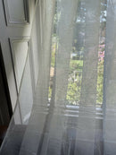 Beautiful ivory wide classic stripe Victorian madras lace to finish 66”/65”