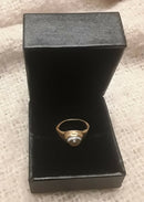 A Roman Child's Small Gold Ring With Banded Agate Stone.