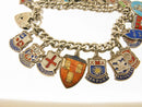 Vintage 1960s Silver Shield Souvenir Travel Charm Bracelet 22 Charms 46 grams