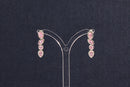 Silver & Pink Crystal Earrings