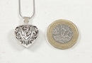 Sterling Silver Domed Heart Pendant & 16-Inch Snake Chain Necklace