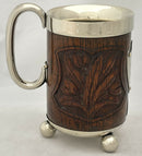 Surma Valley Light Horse, British Indian Army, Wood and Silver Plated Mug, circa 1899.