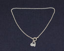 Classic Kit Heath Sterling Silver Belcher Chain & Heart Necklace