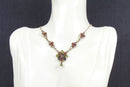Silver Multi Gem Necklet, Peridot, Garnet & Amethyst