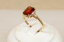 9ct Gold Vibrant Almandine & Diamond Ring