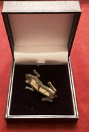 A Roman Ladies Bronze And Enamel Frog Style Cloak Brooch.