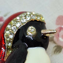 Enamelled Christmas Penquin Brooch