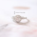 18ct White Diamond Halo Cluster Ring 0.64ct