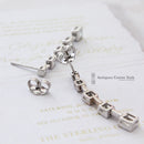 18ct White Gold 1.48ct Princess-Cut Diamond Drop Earrings