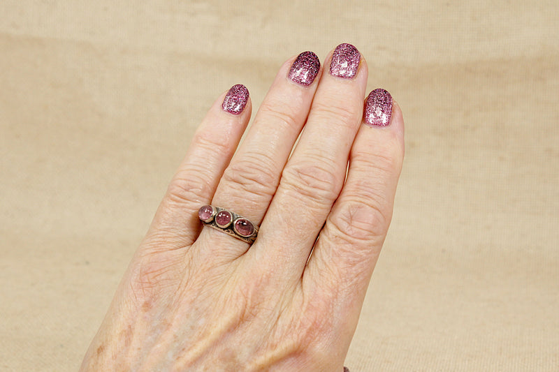 Silver & Pink Tourmaline Trilogy Ring