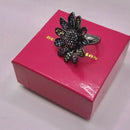 Butler and Wilson Large Multicoloured Rhinestone Daisy Ring UK Size P