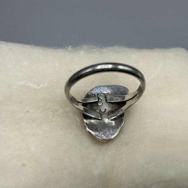 Navajo silver and malachite ring