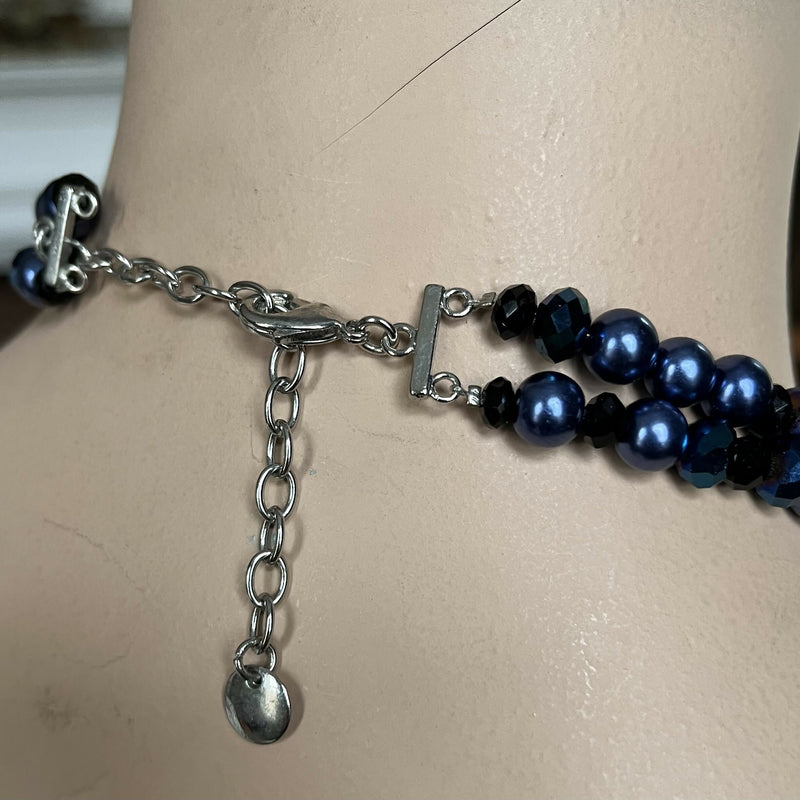 Butler and Wilson Necklace Dark Blue Signed Statement Piece