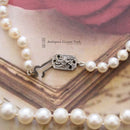 Single Row Cultured Pearls on 9ct White Gold Diamond Clasp