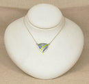 Silver & Green Enamel Necklet & Earring Set