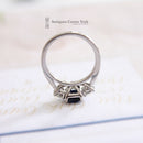 Platinum Sapphire & Diamond 3 Stone Ring