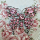 1920's Style Czechoslovakian Rhinestone Butterfly Brooch