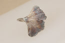 Elegant Art Nouveau Style Sterling Silver Leaf Ring